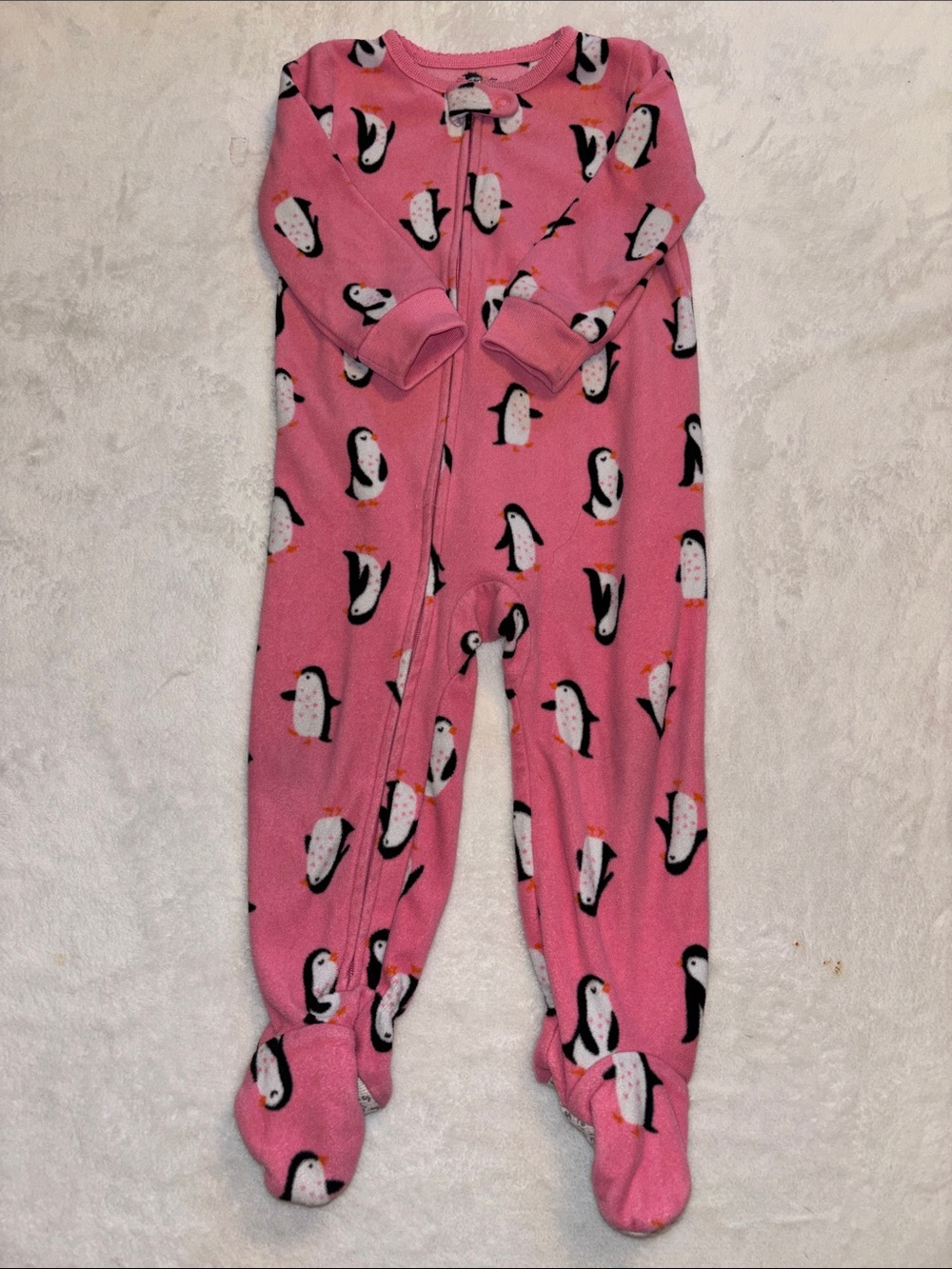 (2 for $10) carters 18month Pink Penguin footie/sleeper Pajamas with Zip Closure